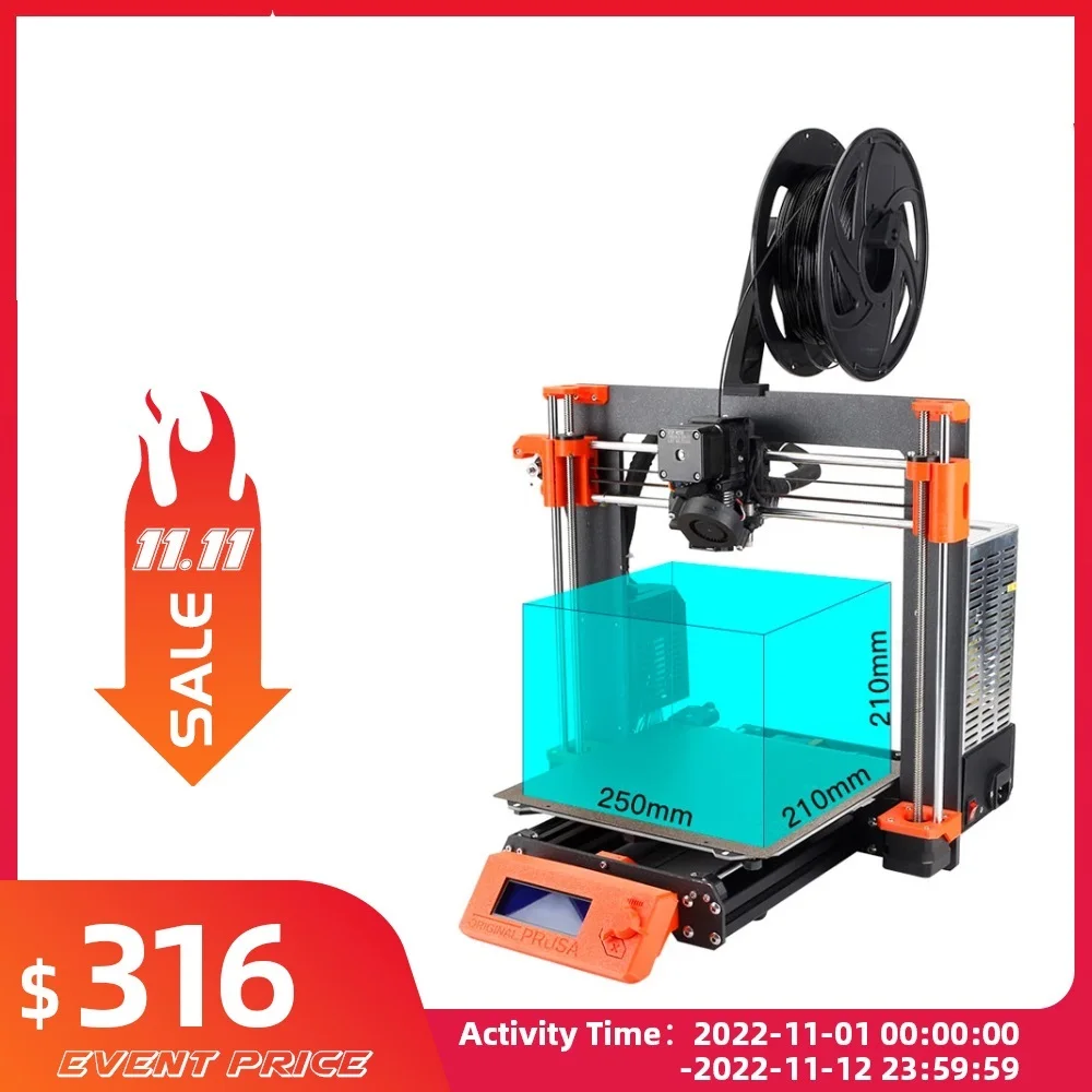 

3D-принтер Prusa I3 MK3S +, 3D-принтер «сделай сам», полный комплект, включая обновленные зажимы Pinda и Y Axis