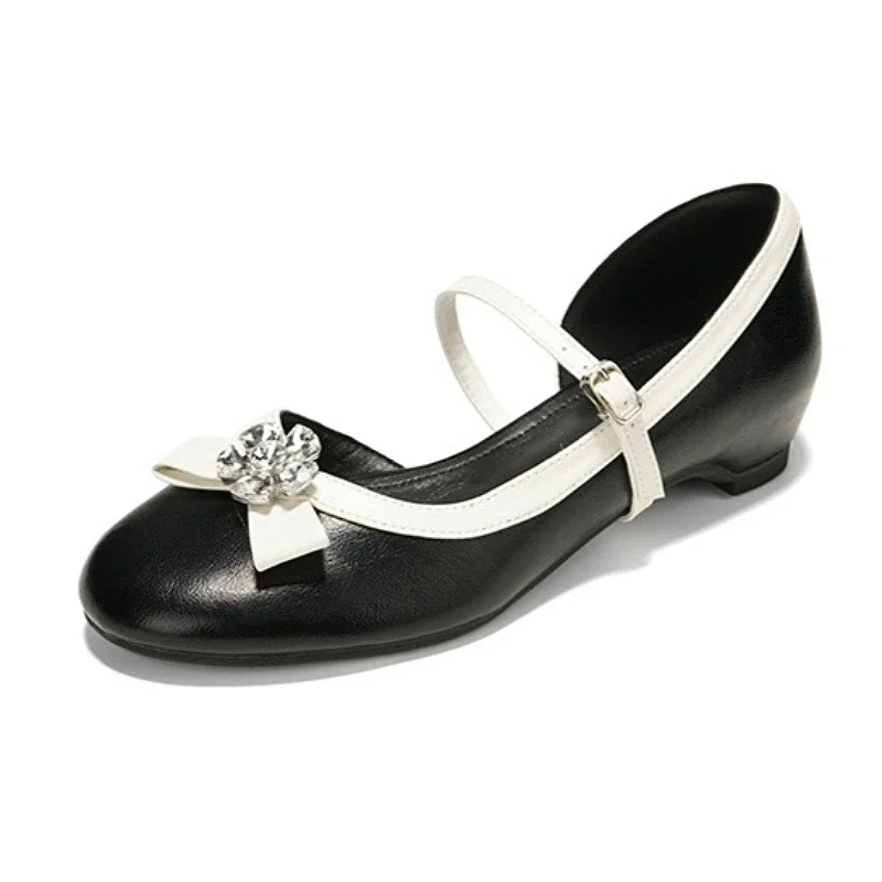 Rhinestone Bow Details Mary Jane Shoes Women Height-increasing Fashion Dress Shoes Ladies Buckle Comfortable Sweet Women's Shoes - view 6