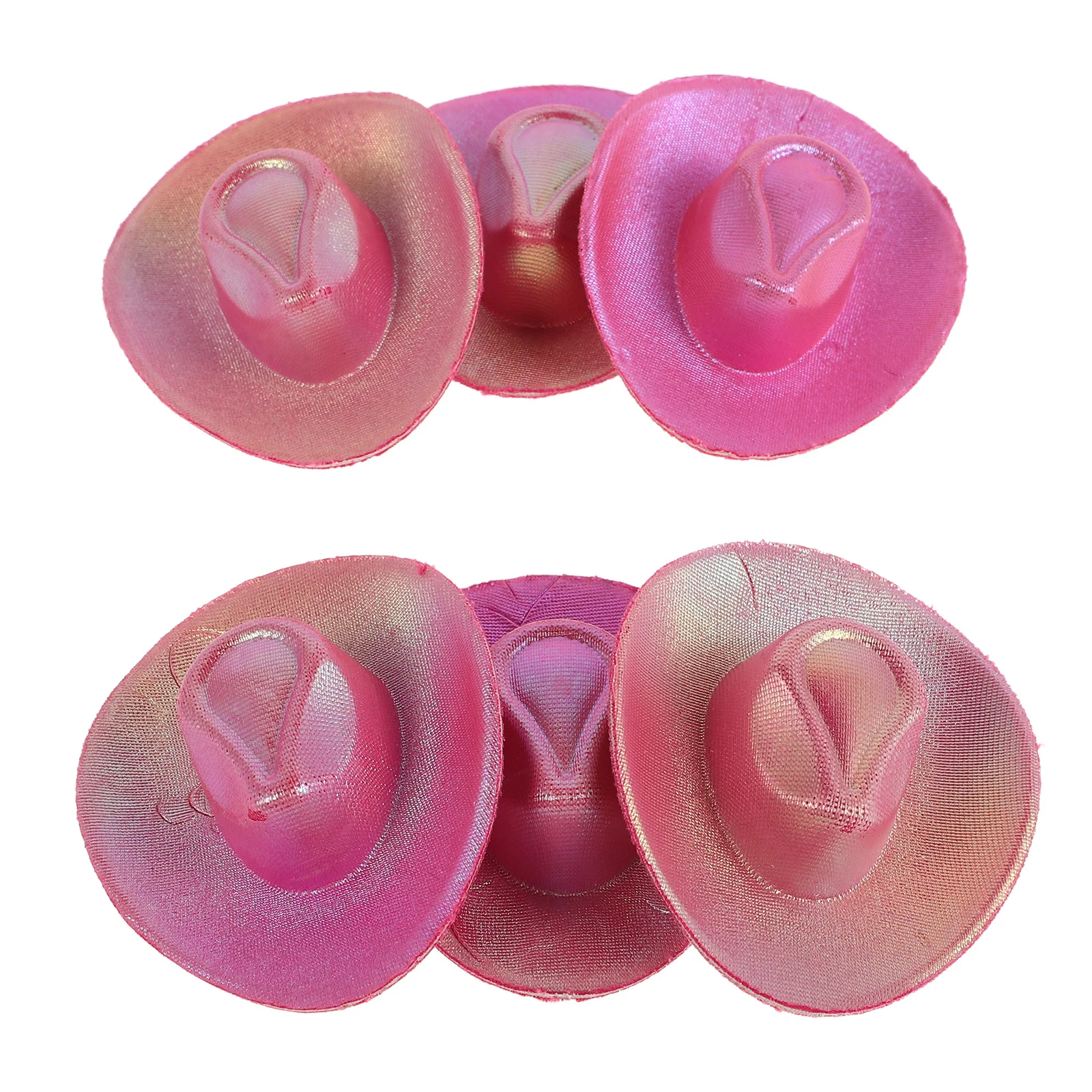 6 قطعة قبعة زجاجة النبيذ ديكور قبعات رعاة البقر الغربية الصغيرة البلاستيك قبعات الحفلات الصغيرة للحرف اليدوية دمية اكسسوارات الديكور #6