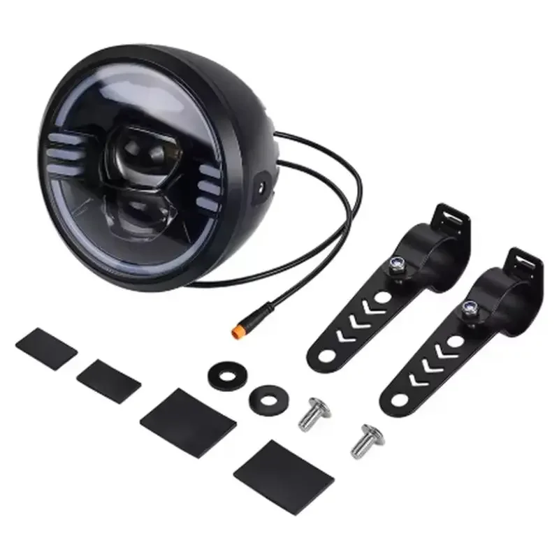 New-For Ridstar Q20 LED Headlight Headlamp With Built-In Horn For Electric Dirt Bike E-Bikes Motorcycles Accessories