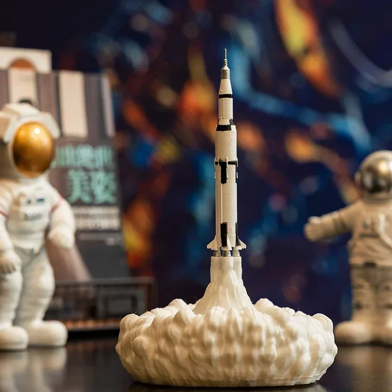 Imagem -05 - Recarregável 3d Imprimir Saturn v Lâmpadas Lua Terra Amante Espacial Decoração do Quarto Dropship Apollo Mais Novo