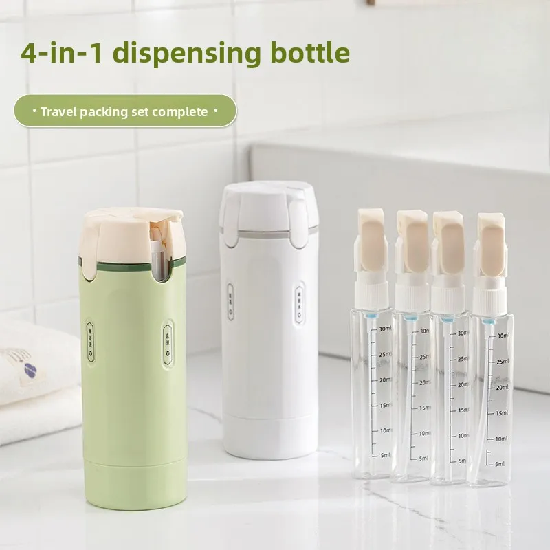 

4in1 Travel Dispenser Travel-Sized Bottles for Portable Cosmetics and Shampoo Storage