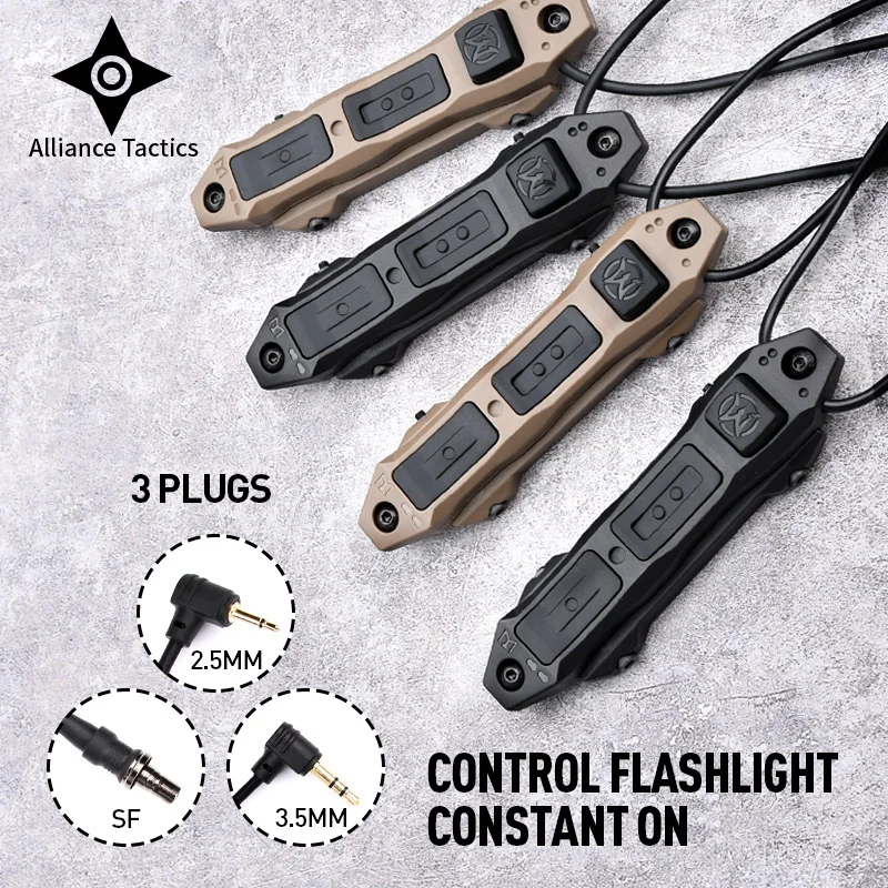 Tactical Augmented Pressure Remote Dual Function Switch For Mlok Keymod DBAL A2 PEQ 15 NGAL MAWL Flashlight Weapon Scout Light