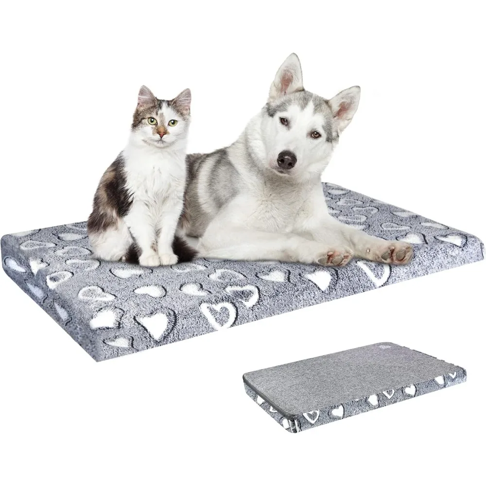 Dog Crate Mat Reversible Cool and Warm, Stylish Dog Bed for Crate with Waterproof Inner Linings