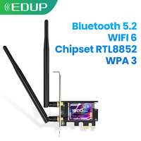 EDUP 9658 AX1800Mbps Wi-Fi6 Bluetooth 5.2 PCI Express Adapter 2.4G/5.8G 1200Mbps Powerful Chipset Advanced MU-MIMO Fast Speed