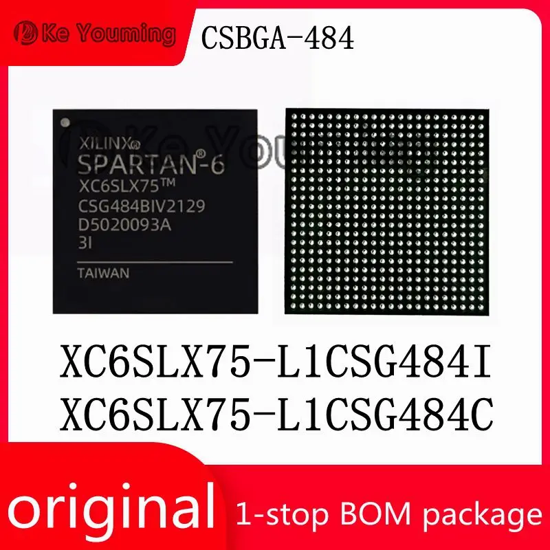 Integrated Circuit IC Embedded System on Chip, XC6SLX75-L1CSG484I, XC6SLX75-L1CSG484C, CSBGA-484, 1Pc