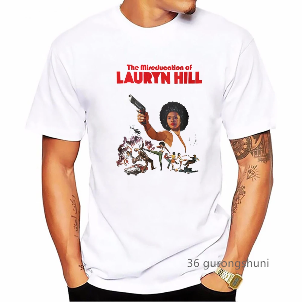 Fugees Lauryn Hill Graphic Print Tshirt Men'S Clothing Summer Short Sleeve T Shirt Homme Harajuku Shirt Hip Hop T-Shirt