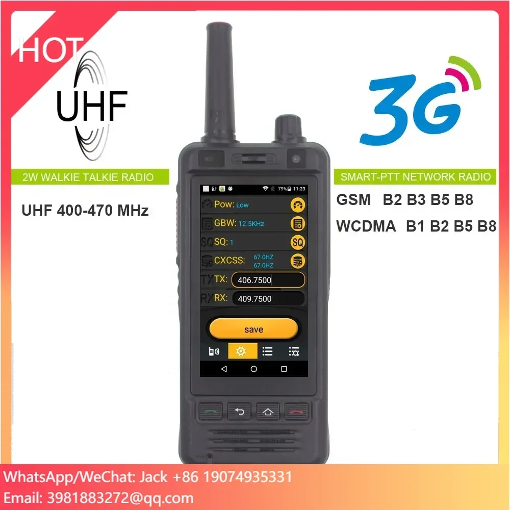 W5 Ip67 Water Proof Wcdma Zello Radio + Uhf 400-470mhz Two Way Radio Unlimited Long Range 200km Walkie Talkie Marine Vhf Radio
