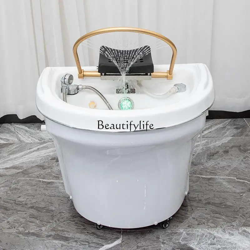 Head Therapy Basin Movable Wheel Water Storage Heating Water Circulation Fumigation without Connecting Water