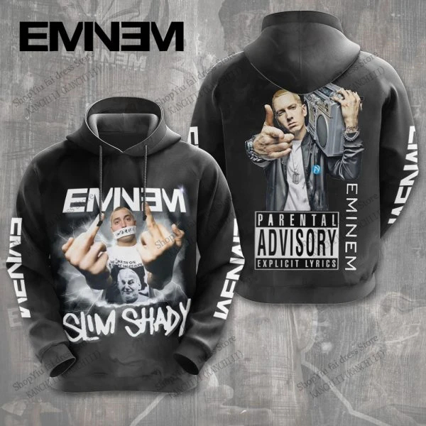 Rapper Eminem 3d พิมพ์ Hoodie ผู้ชายผู้หญิงแฟชั่น Rap Hoodies เสื้อกันหนาวเด็กเสื้อผู้หญิง Sweats ผู้ชาย Hoodie อัลบั้มเสื้อผ้าขนาดใหญ่ขนาด