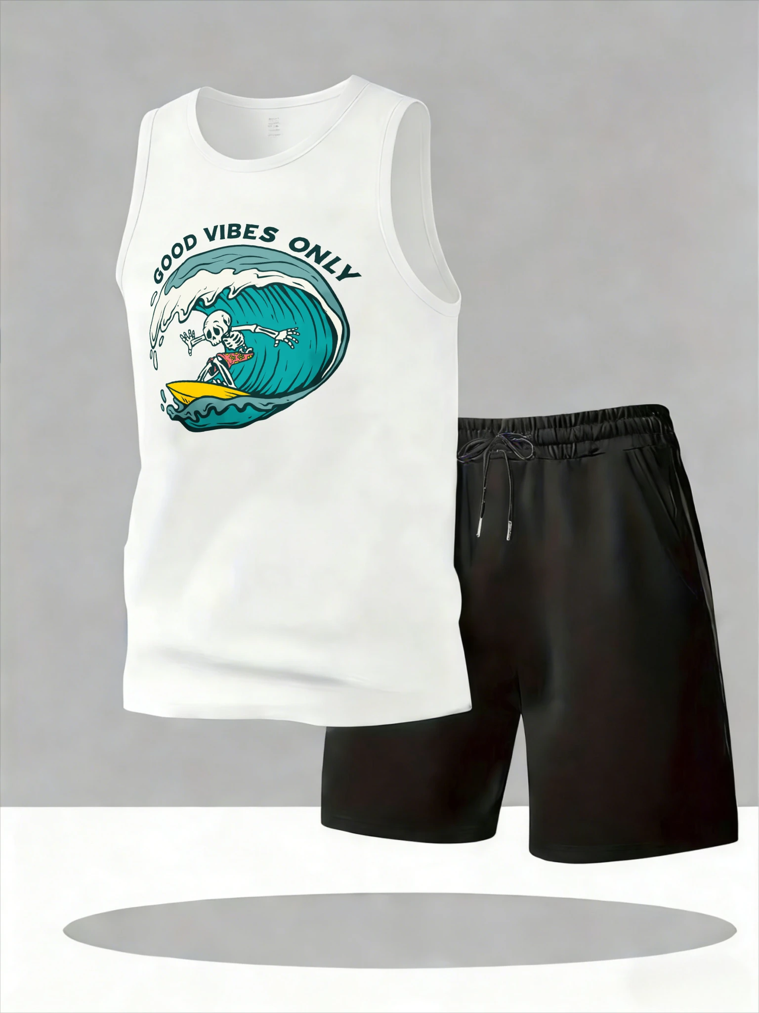 

Men's Tank Top Sets 2026 Summer Quick drying jogging set oversize beach crewneck sports running Breathable Old money man