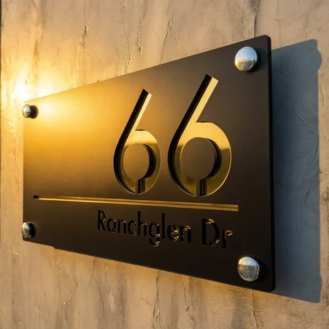 Large External House Numbers Sign Personalized Modern Residential Number House Plate 3D Laser Cutting Acrylic Numbe Street Sign