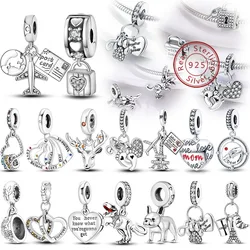 Eiffel Tower Cute Pet Music Ultimate Simplicity 925 Silver Theme Charms Beads Fit 3mm Original Bracelets DIY Fine Jewelry Making
