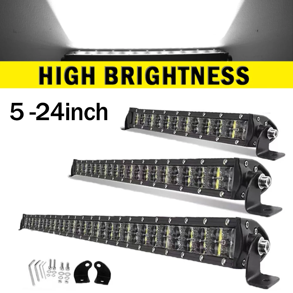 

Combo Light Bar for Tractor ATV UTV 4x4 Off road Boat Truck 12V 24V Driving Work Lights Lens Super Led Bar White Headlight LED