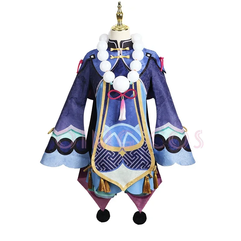 Genshin Impact Qiqi Cosplay Costume pour Fille, Uniforme, Perruque, Anime, Halloween, Jeu