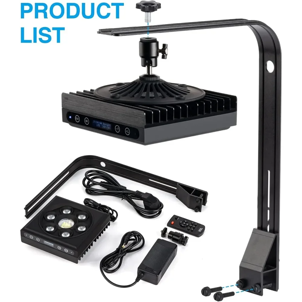 ضوء حوض السمك قابل للتخصيص - ضوء الشعاب المرجانية بقدرة 60 وات لشروق الشمس المرجاني وغروب الشمس ضوء خزان الأسماك مع مؤقت شاشة للبحرية