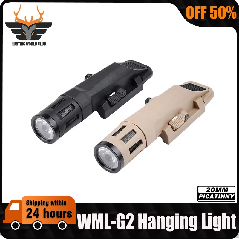 Tactica WML Long Flashlight White Spotlight LED Strobe Hunting Scout Pistol Gun Rifl Weapon Accessory  Fit 20MM Picatinny Rail