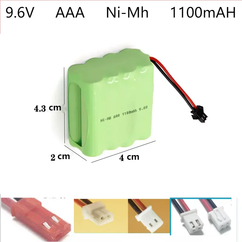 9.6V AAA 1100mAH Rechargeable Ni-Mh Battery pack with Plugs cell for toys emergency light cordless phone Cell Remote Control Car