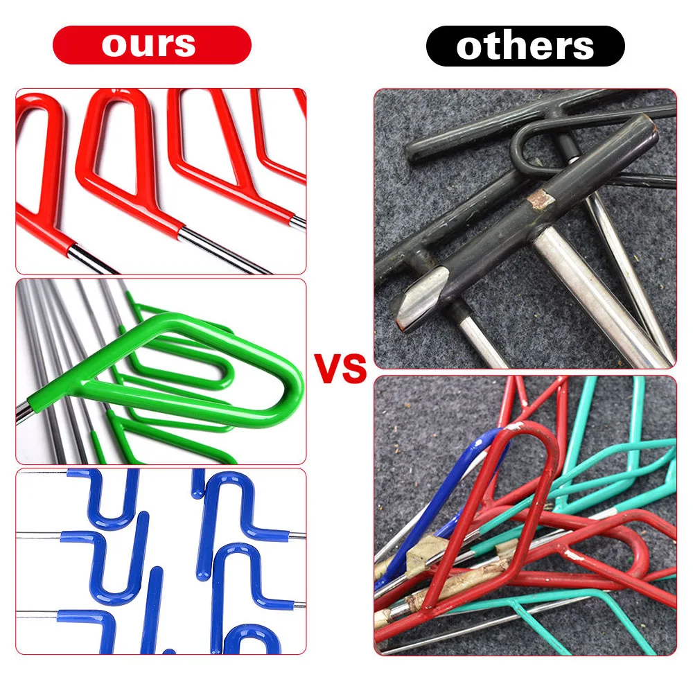 Ensemble d\'outils de réparation de bosses sans peinture, outils super PDR, barre de levier, tiges de poussée, crochets, outils automatiques, kits