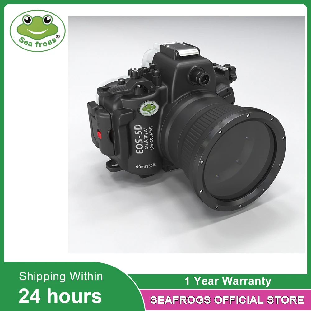 

Waterproof Housing for Canon 5D Mark III IV DSLR Camera Underwater 40m 130ft Inbuilt Leak Detection Sensor Optical Port