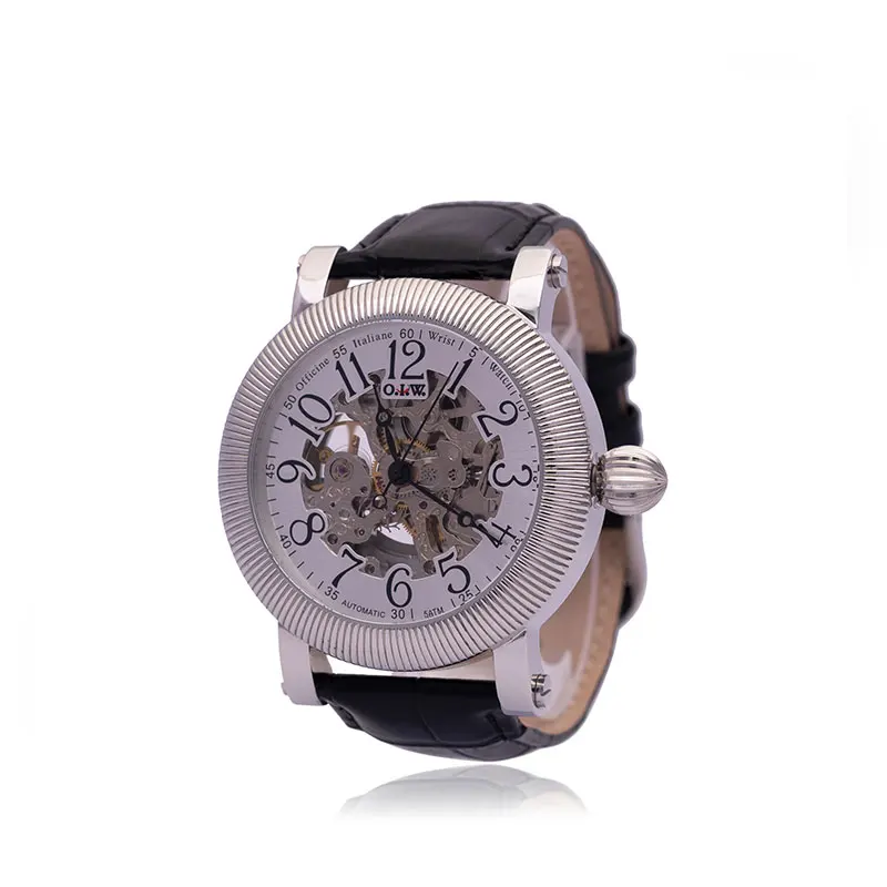 

Luxury Leather Men Women 316 Stainless Steel Watch Business Synthetic Sapphire Mirror Mechanical Movement Watch