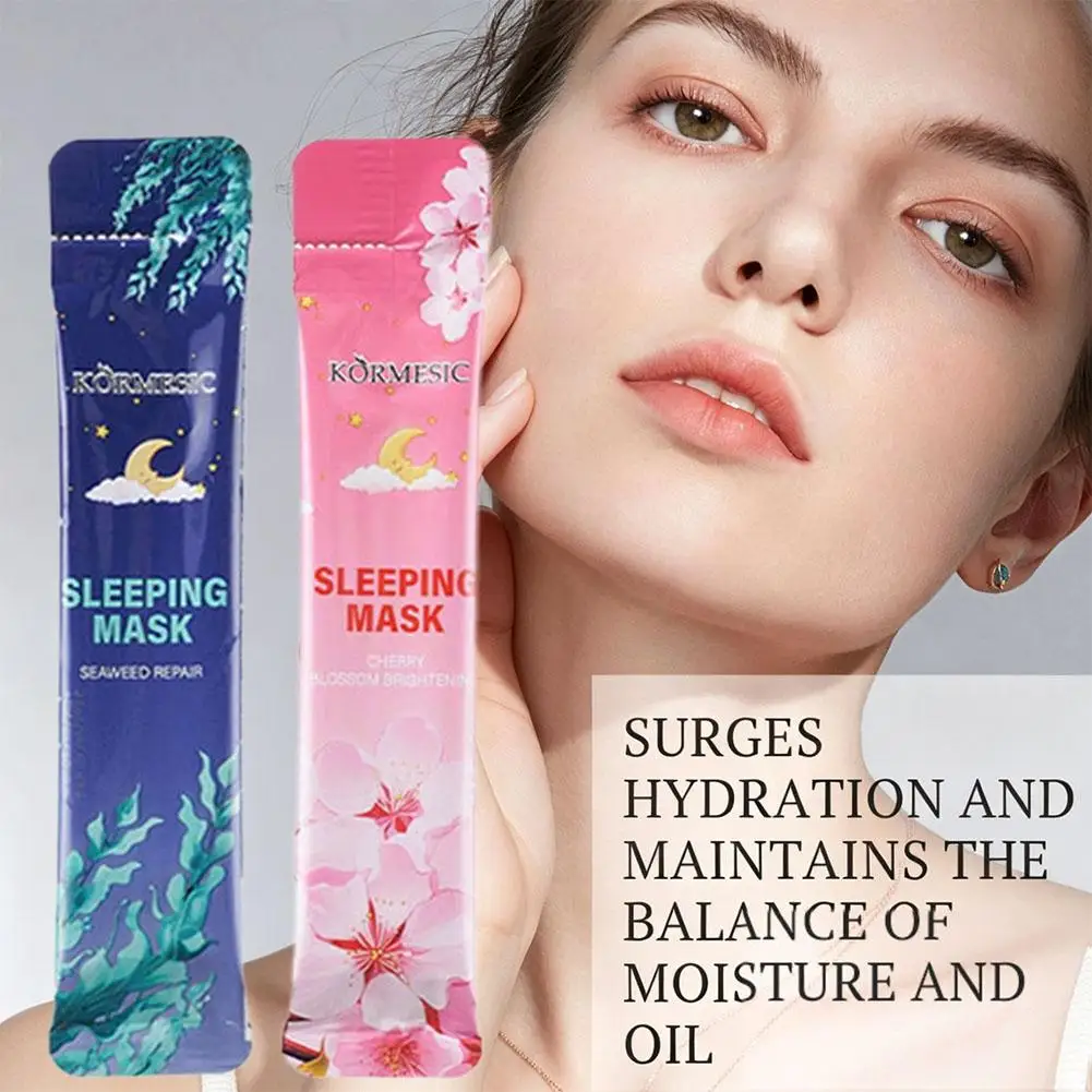 Seaweed Facial Sleeping Mask Individual Face Mud Mask Hyaluronate Face Mask,Pore Minimizing,Plumping,Moisturizing Face Skincare