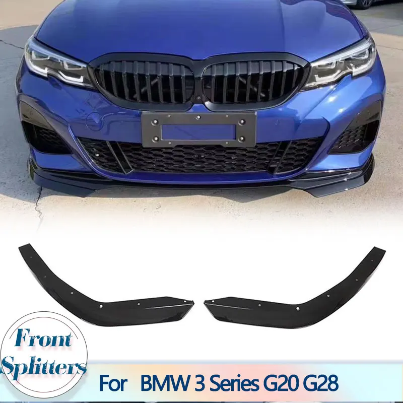 

PP Gloss Black Car Front Bumper Splitters For BMW 3 Series G20 G28 2019 2020 Car Front Bumper Splitters Lip Spoiler