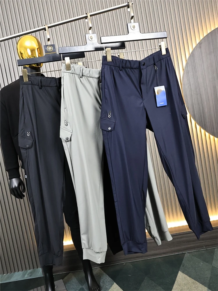 

Высокоэластичная ткань из ледяного шелка, ощущения холода, мужские летние повседневные брюки, свободные длинные брюки, молодежная повседневная одежда Vitali Sle