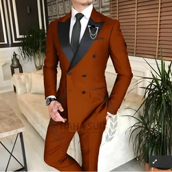 Abito da uomo su misura 2 pezzi abbigliamento moda uomo matrimonio sposo abiti Best Man cena fidanzamento smoking