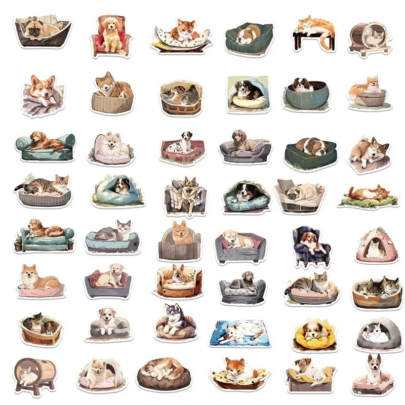 10/30/50PCS Cute Winter Cat Dog PVC Sticker Aesthetic Decoration Scrapbooking Sketchbook Korean Stationery School Supplies