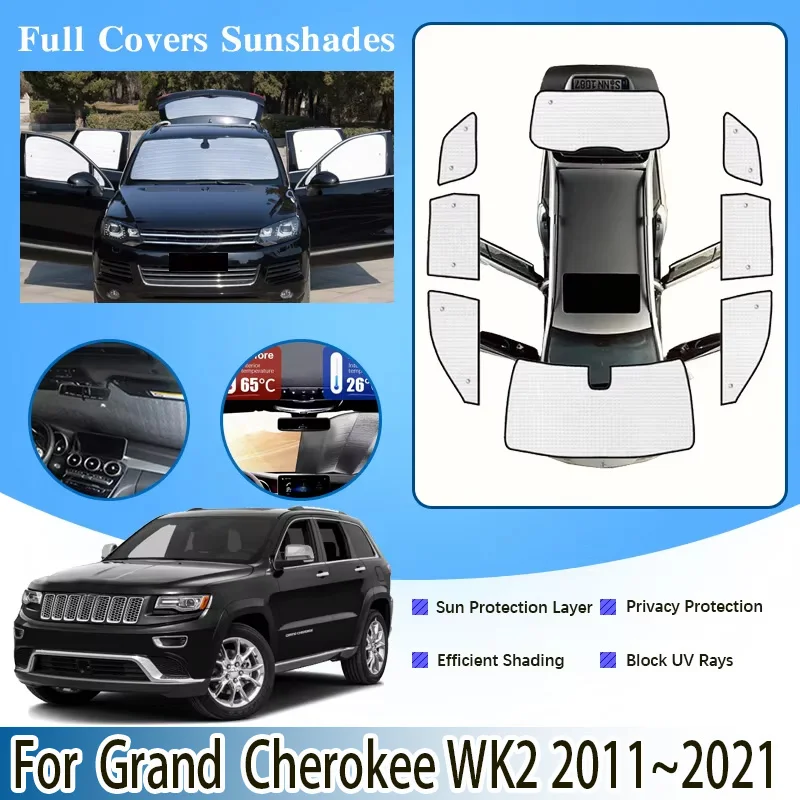 

Car Full Anti-UV Sun Visor For Jeep Grand Cherokee WK2 2011~2021 Car Parasol Window Windshield Sunshades Covers Auto Accessories