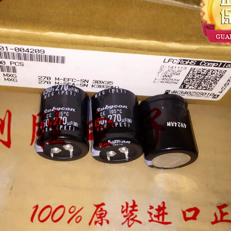 2PCS 270UF 450V Japanese ruby ​​RUBYCON capacitor 450V 270UF