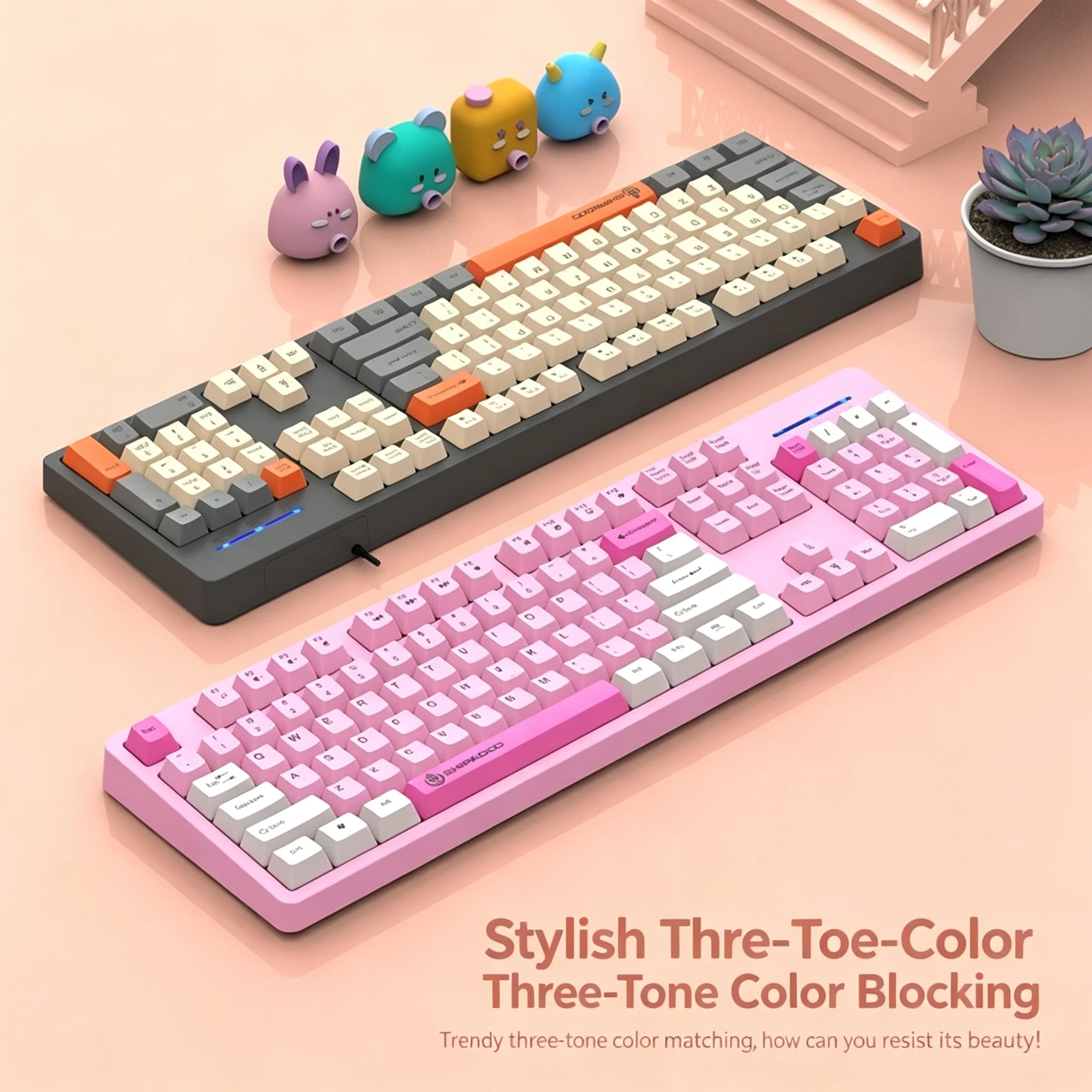 Shipadoo Office/Gaming Wired Mechanical Feel Keyboard 104keys Ergonomic Waterproof Design Keyboard For PC Computer Laptop