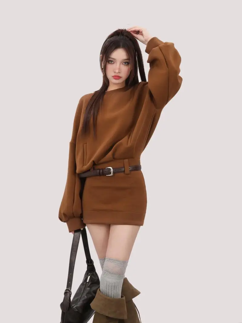 Shinjuku Hot Girl High End Waist Waist Dress Loose Hip Pack Dress