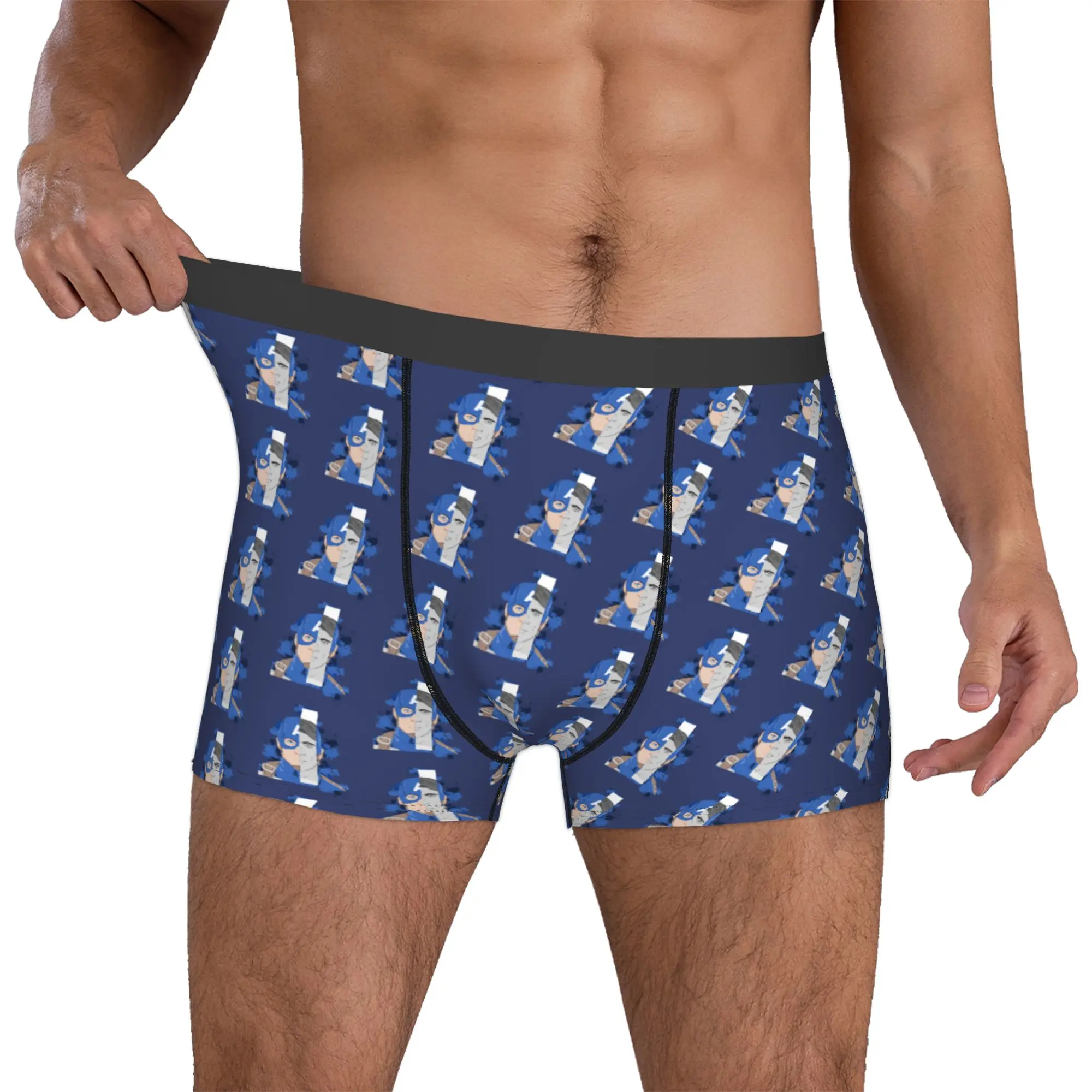 

Custom Male Fashion Captains AnimeAmericas Underwear Superhero Boxer Briefs Soft Shorts Panties Underpants