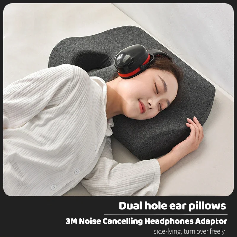 

Ergonomic Side Sleeper Ear Pillow Noise Isolation Headphones Pillow Ear Piercing Pillows of 3M Soundproof Headphone Pillows