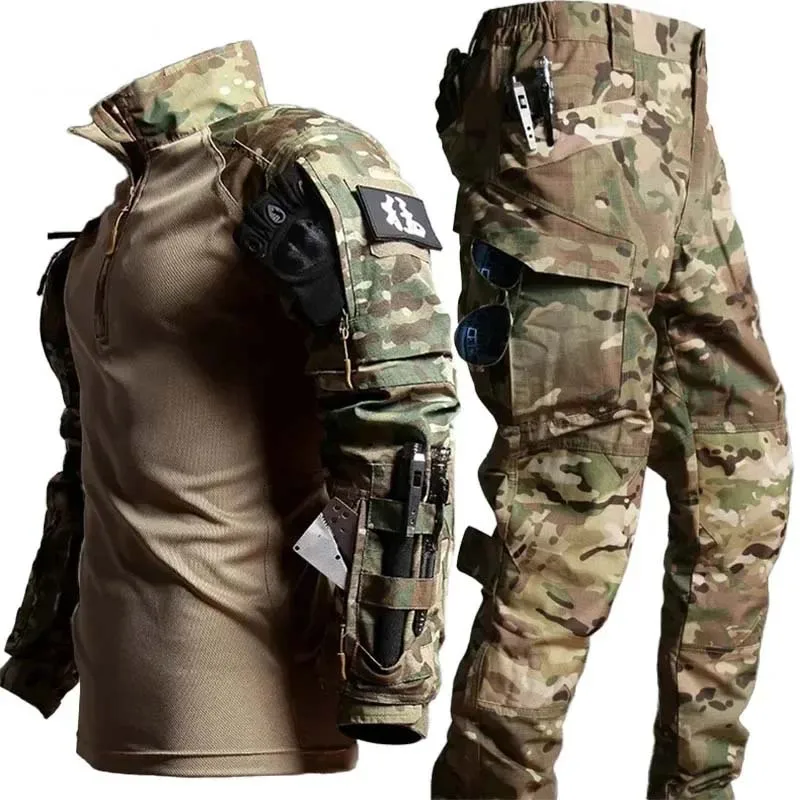 2026 Tactical Suits Airsoft Hunting Clothes Paintball Military Uniform Assault Hiking Shirts Combat Sets Outdoor Cargo Pants Men