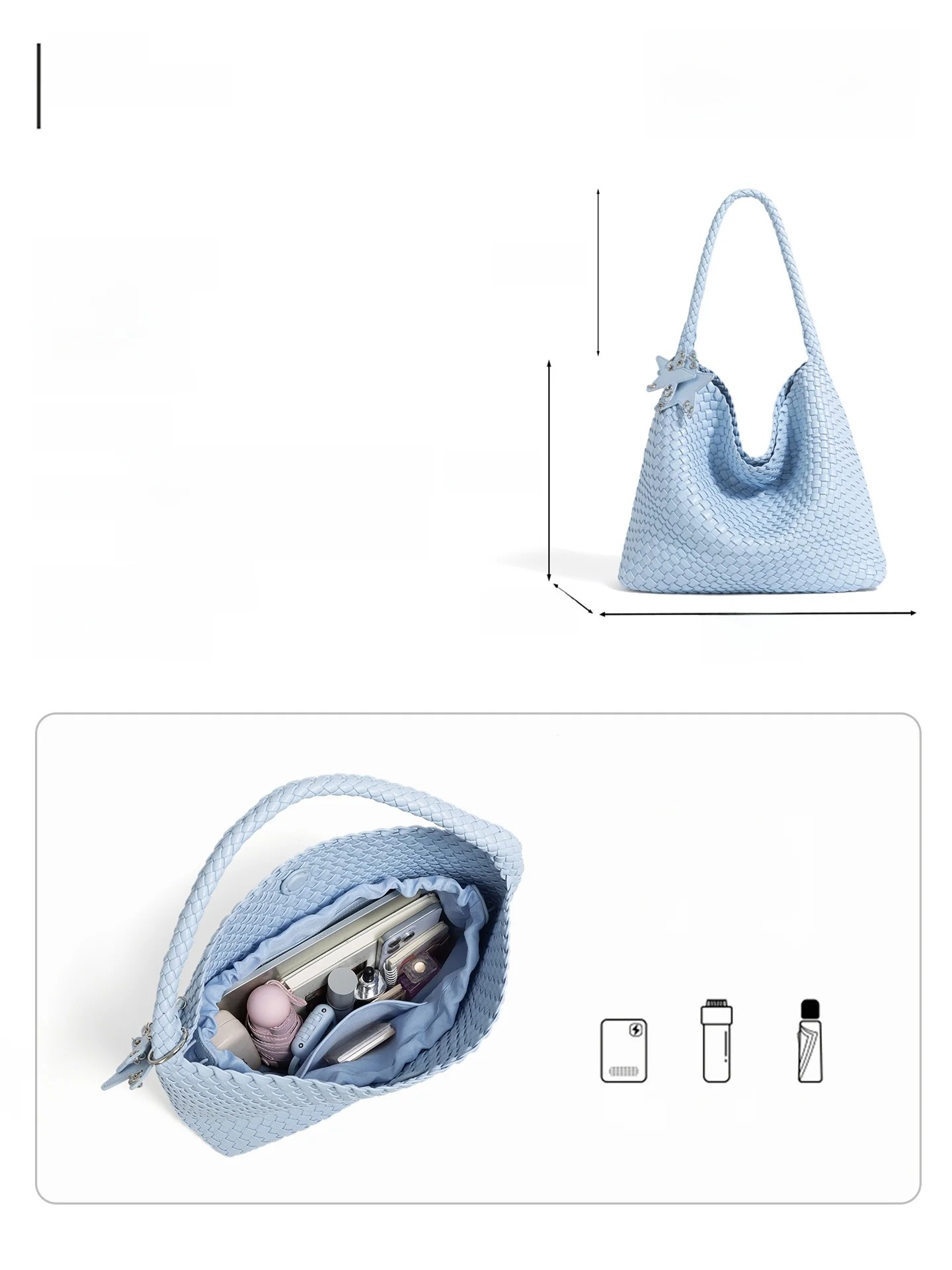 Trendy Large Capacity Woven Tote Bag Commuter Shoulder Bag 2026 New Style High End Feel Shopping Bag for Women And Men