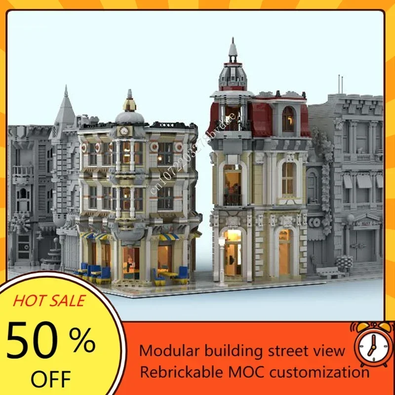 3971PCS MOC Modular Corner Alley City Street View Model Building Blocks Technology Bricks DIY Creative Assembly Toys Kids Gifts