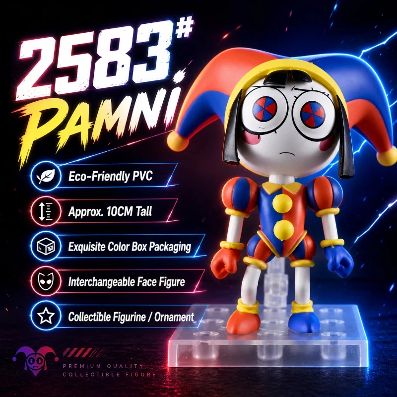 Action Figure The Amazing Digital Circus Pomni Q Version Chibi Joker Articulated Boxed Collectible Desktop Decoration For Adult