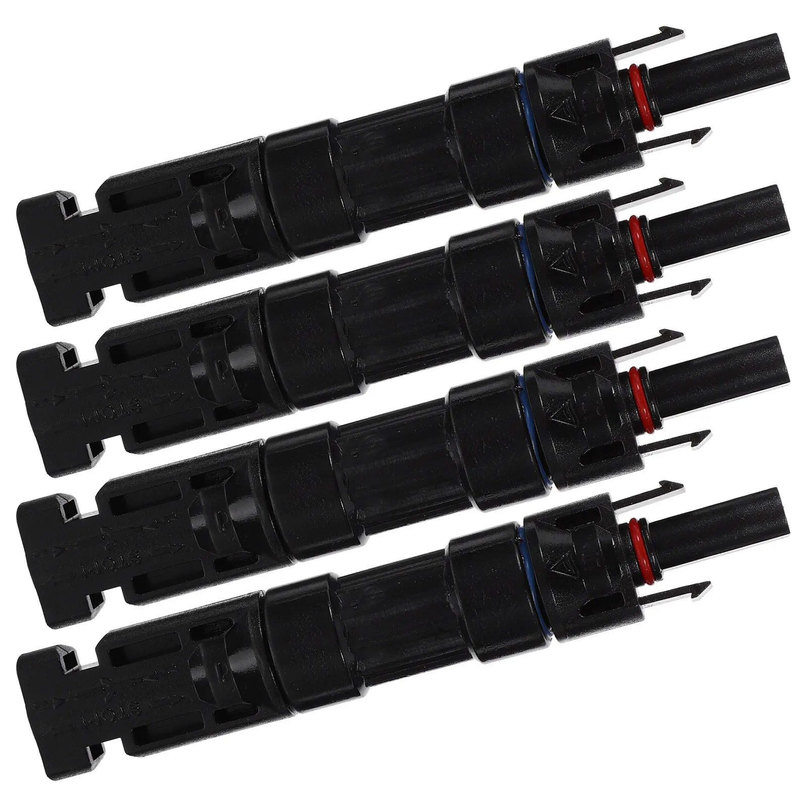 4Pcs Photovoltaic Connector Solar Panel Wiring Connector Quick Reliable Crimp Waterproof Anti Uv Anti Aging