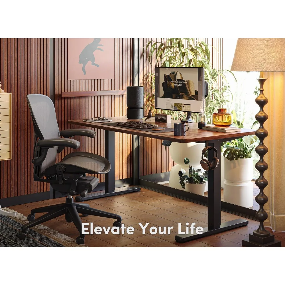 

Electric Standing Desk, 55 x 24 Inches Height Adjustable Sit Stand Desk, Ergonomic Home Office Computer Workstation,
