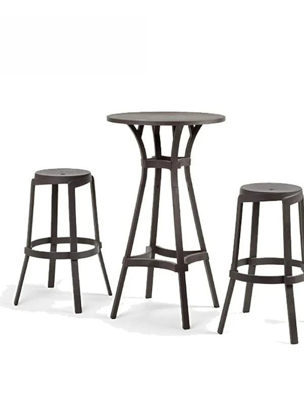 

Bar table and chair combination, tables and chairs outside the retro hotel bar