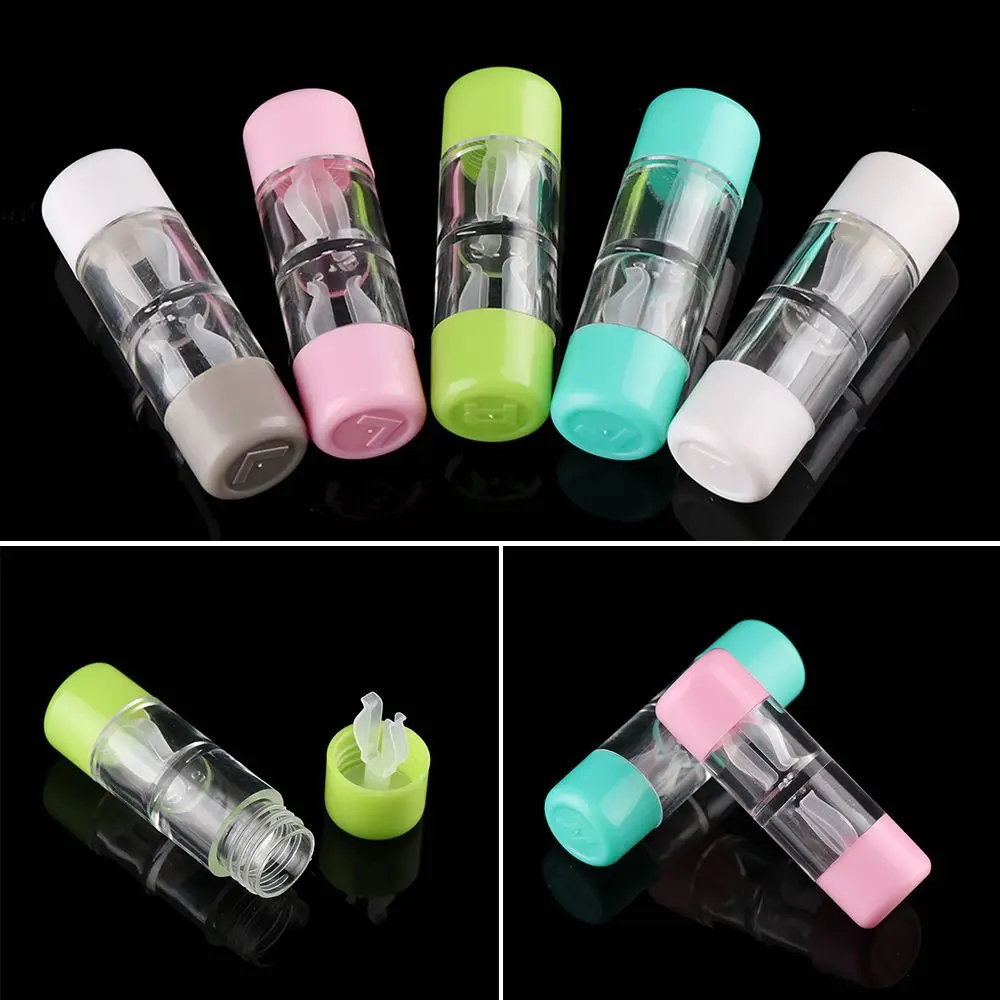 New Fashion Bottle Tube Candy Color Contact Lens Case Travel Glasses Lenses Box For Unisex Eyes Care Kit Holder Container