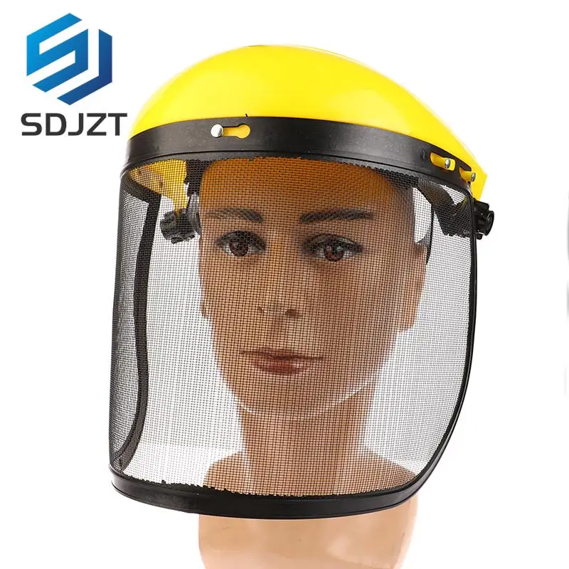 New Logging Brush Cutter Forestry Protection Garden Grass Trimmer Protective Safety Helmet Hat With Full Face Mesh Visor