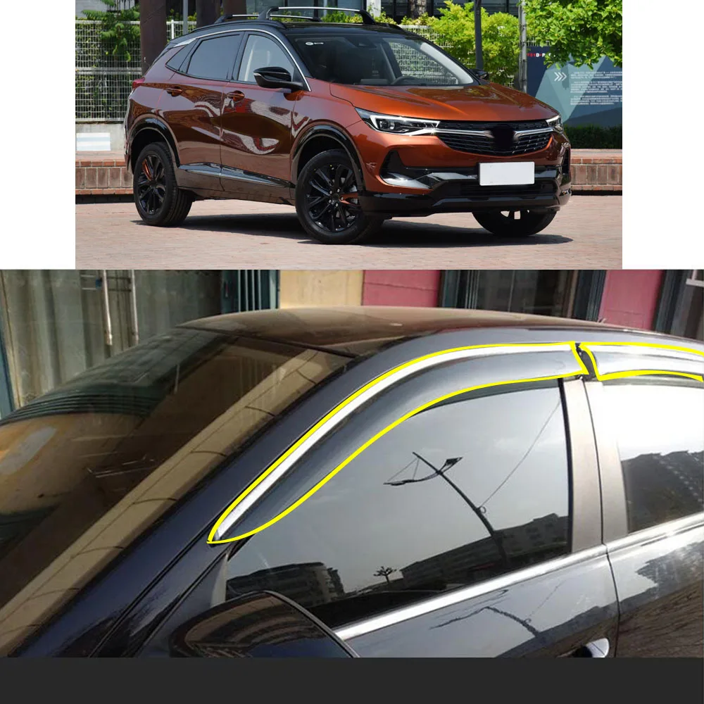 

Наклейка для укладки кузова автомобиля, пластиковое оконное стекло, ветрозащитный козырек от дождя/солнца, вентиляционное отверстие для BUICK Encore 2020 2021 2022
