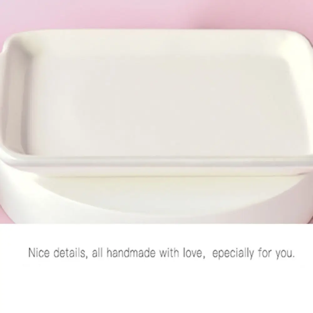 INS Pink Butter Cheese Plate Ceramic Creative Dessert Serving Container Dinnerware with Lid Butter Dish Western Tableware