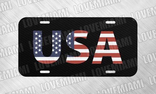 USA US American Flag Liberty License Plate Auto Car Tag FREE SHIP Aluminum