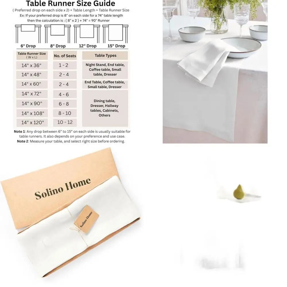 

Скатерть из чистого льна 14x96 для сезонной столовой — осень, зима, День Благодарения, Рождество — Сонома