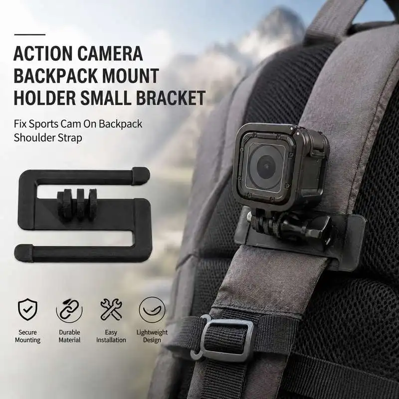 Backpack Strap Mount Bracket For Action Camera Portable Sports Cam Fixing Holder For Backpack